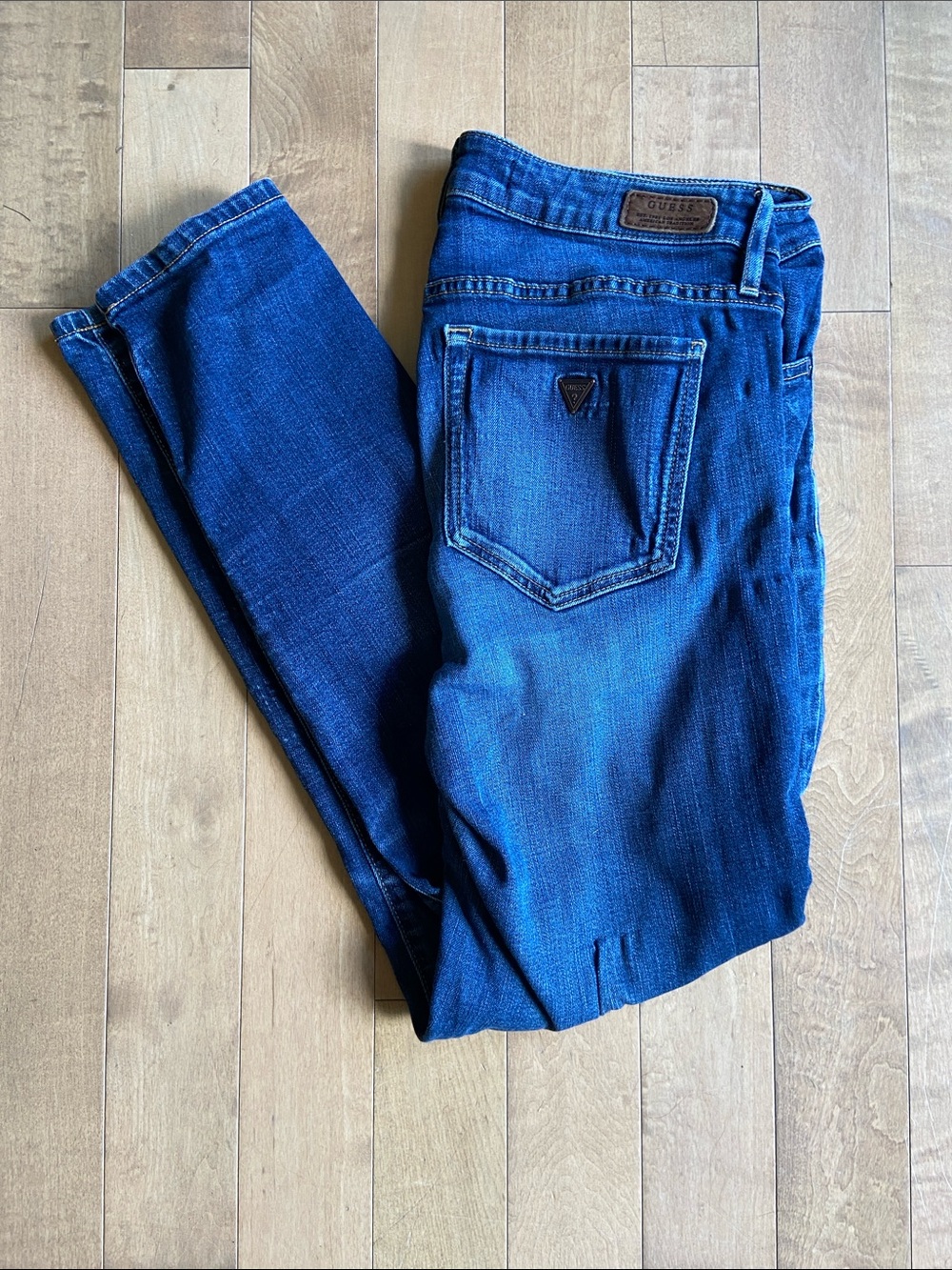 Guess Women's Straight Leg Jeans in Medium Blue